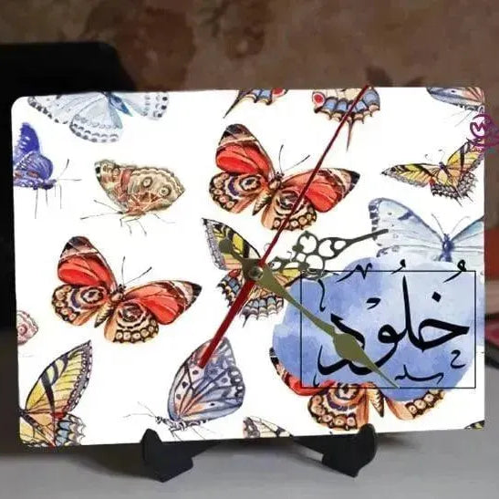 Wooden Desk Clock -Arabic Names-B - WE PRINT