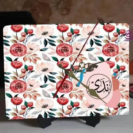 Wooden Desk Clock -Arabic Names-B - WE PRINT