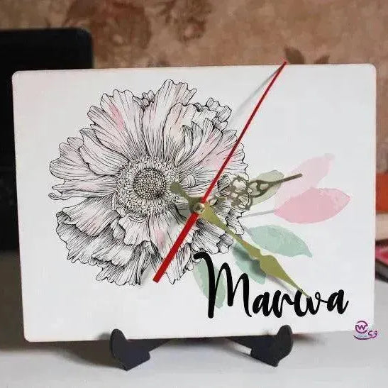 Wooden Desk Clock -English Names - WE PRINT