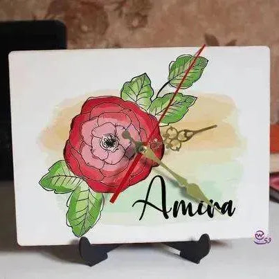 Wooden Desk Clock -English Names - WE PRINT