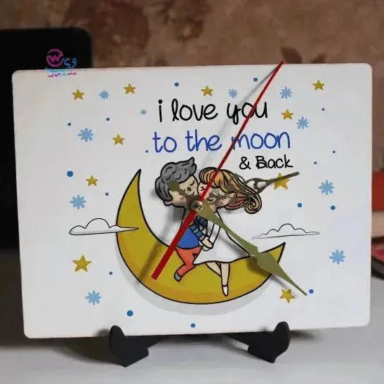 Wooden Desk Clock - lovers - WE PRINT