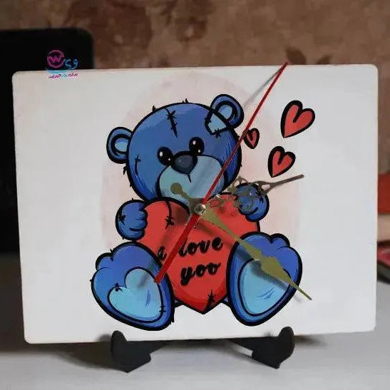 Wooden Desk Clock - lovers - WE PRINT