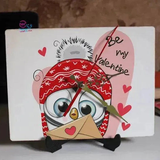 Wooden Desk Clock - lovers - WE PRINT