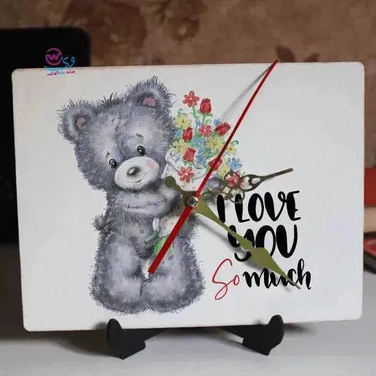 Wooden Desk Clock - lovers - WE PRINT