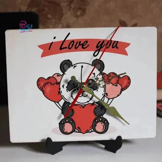 Wooden Desk Clock - lovers - WE PRINT