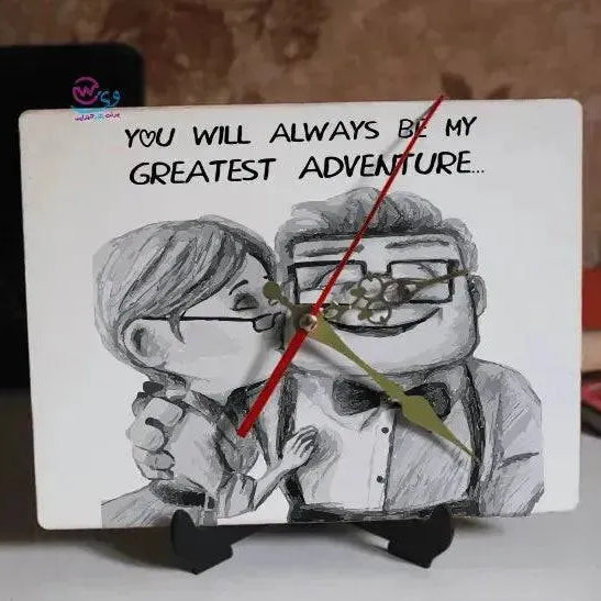 Wooden Desk Clock - lovers - WE PRINT
