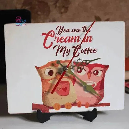 Wooden Desk Clock - lovers - WE PRINT