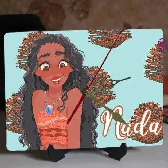 Wooden Desk Clock - Moana - WE PRINT