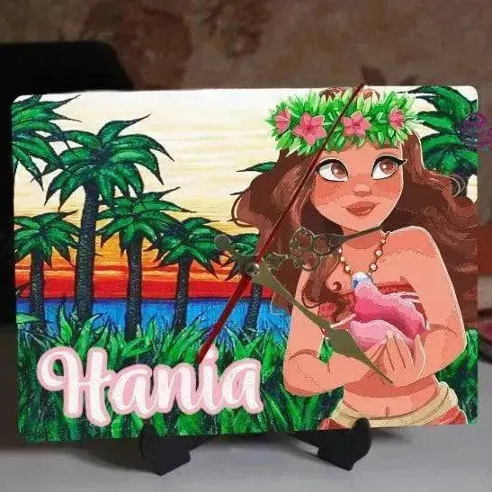 Wooden Desk Clock - Moana - WE PRINT