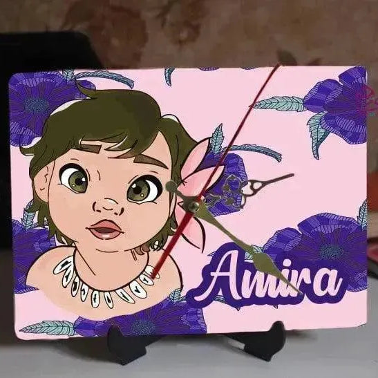 Wooden Desk Clock - Moana - WE PRINT