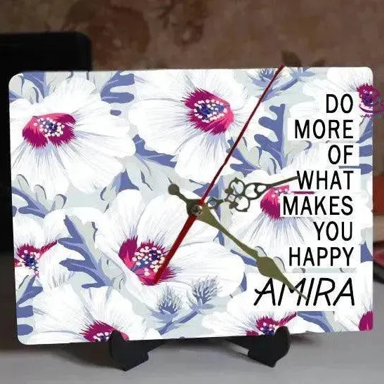 Wooden Desk Clock -Motivational Quotes - WE PRINT