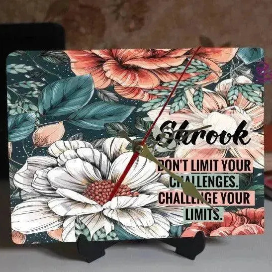 Wooden Desk Clock -Motivational Quotes - WE PRINT