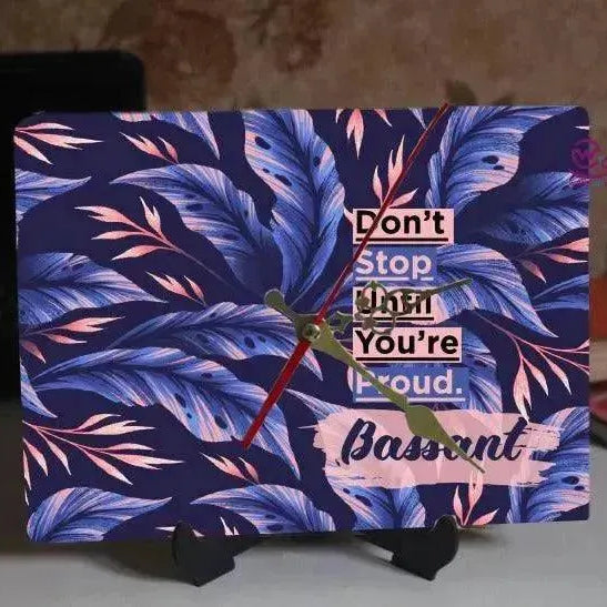 Wooden Desk Clock -Motivational Quotes - WE PRINT