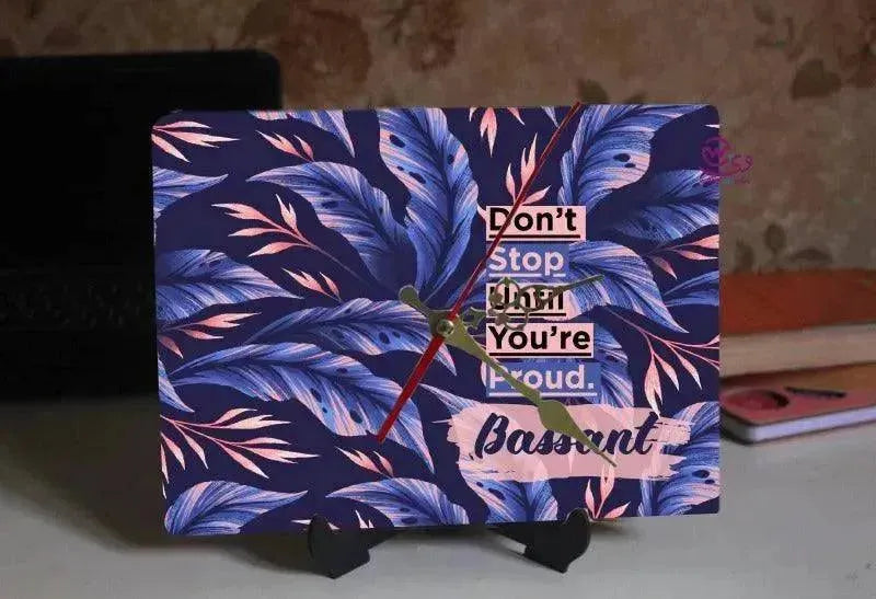 Wooden Desk Clock -Motivational Quotes - WE PRINT