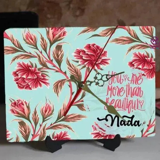 Wooden Desk Clock -Motivational Quotes - WE PRINT