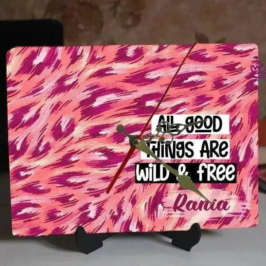 Wooden Desk Clock -Motivational Quotes - WE PRINT