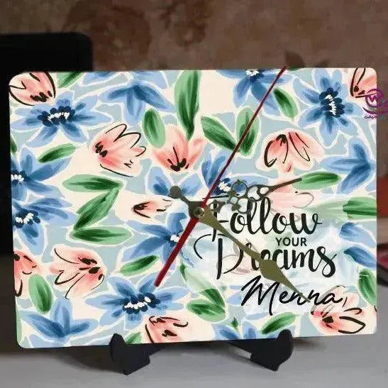 Wooden Desk Clock -Motivational Quotes - WE PRINT