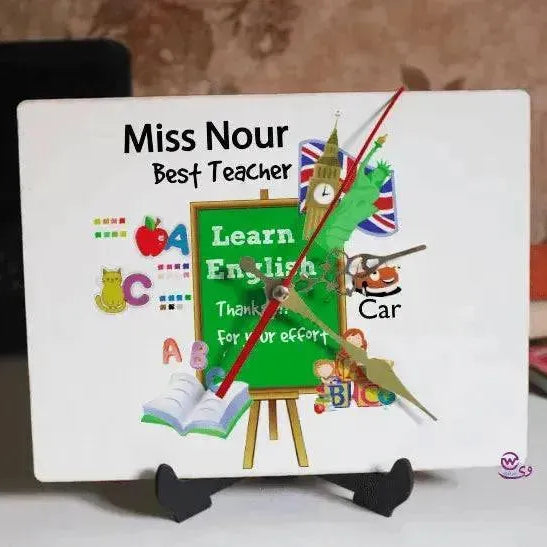 Wooden Desk Clock - Teachers - WE PRINT