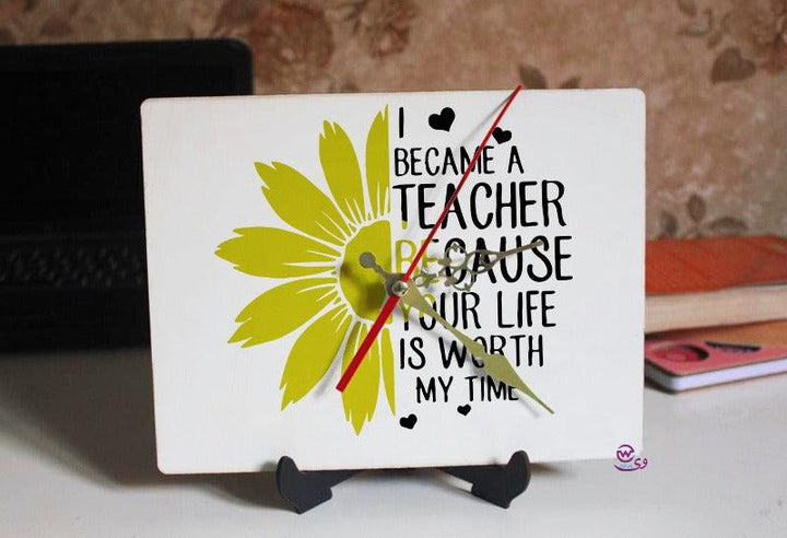 Wooden Desk Clock - Teachers - weprint.yourgift