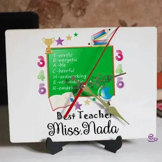 Wooden Desk Clock - Teachers - WE PRINT