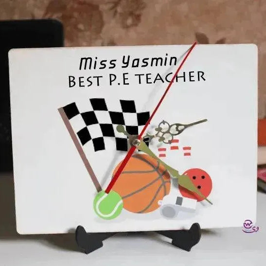 Wooden Desk Clock - Teachers - WE PRINT